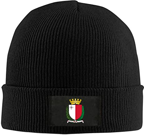 DJNGN Cappello a Cuffia Unisex con Stemma Nazionale di Malta Cappello Caldo Lavorato a Maglia in Lana