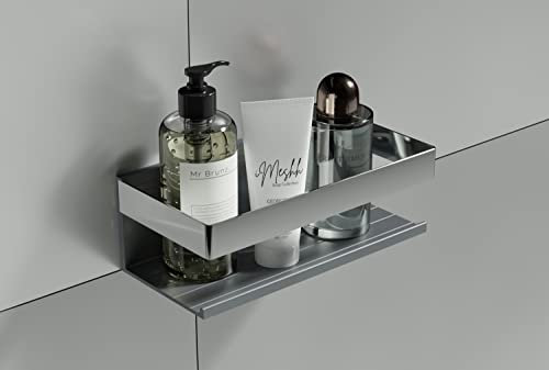 Bernstein Duschkorb DK319 Edelstahl Rechteckige Duschablage aus rostfreiem Edelstahl Breite 22 cm - Chrom Satiniert