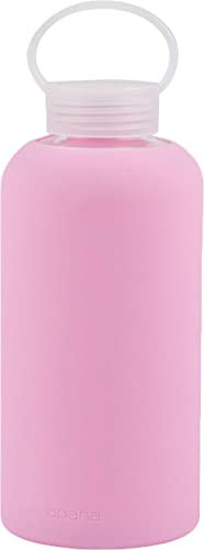 Apana Yoga-Glas-Wasserflaschen, BPA-frei, rutschfeste Hülle, auslaufsicherer Deckel, wiederverwendbar, 900 ml, Sport-Wasserflasche, breiter Deckel, tragbarer Trinkbecher