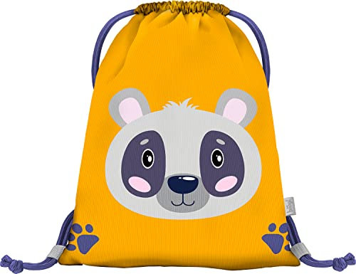 Baagl Turnbeutel Kindergarten, Sportbeutel für Jungen, Mädchen, Turnsackerl Kinder Sport Beutel Schuhbeutel Sportsack (Waschbär)