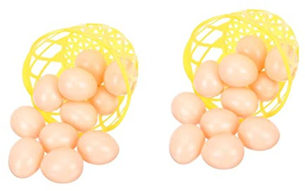 ibasenice 2 Sätze Nachgeahmte Eier Simulation Vogeleiermodell Korbfüller Für Ostereier Osterei Basteln Gefälschtes Essen Unfertiges Osterei Gefälschtes Ei Geschenk Kind Schreibtisch Plastik