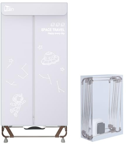 Uten Clothes Dryer Electric Indoor, 2-Tier Heated Clothes Airer, Foldable Dryer Wardrobe Drying Rack with storage Bag, 1500w Quick Dry for All Fabrics, Suitable for Home