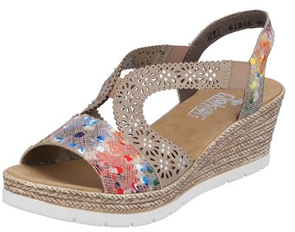 Rieker Femme 61916 Sandale, coloré, 39 EU