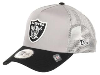 New Era Fankappe American Football Las Vegas Raiders NFL Grau Schwarz Mesh Einsatz 9Forty gebogebener Schirm - One-Size