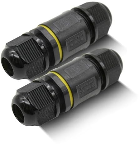 DOJA Barcelona | Connettore Stagno | 2 Pezzi | Connettore IP 68 | 70x24mm | Connettori Impermeabili | Connettore 3 Poli | Giunti Stagni per Esterni, Connessione Elettrica a Tenuta Stagna