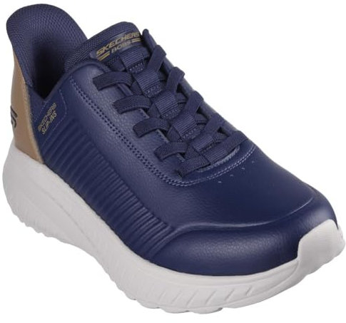 Skechers Zapatos Deportivos sin Cordones para Hombre Bobs Squad Chaos Heel Preferred, Azul Marino, 42 EU