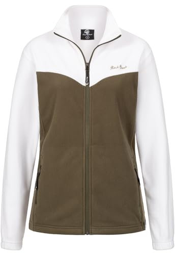 Rock Creek Damen Fleecejacke warm Übergangsjacke Windbreaker Fleece Jacken Outdoorjacke Stehkragen Damenjacke Teddyfleece Sweatjacke Pullover D-501 Dunkelgrün L