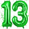 OFFCUP Grün Luftballon 13, Folienballon Zahl 13, 40 Zoll 13. Geburtstag Helium Ballons Zahlen 13 Luftballon Grün Zahlenballon Grün Ballon 13 Geburtstagsdeko
