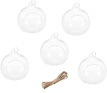 5St bürodeko büro Dekoration hochzeitdeko hochzeitsdeko Hochzeitsbevorzugungen Klarer Ball mit Öffnung Befüllbare Kugel aus Acryl klare Weihnachtskugeln Glas Teelicht Vase