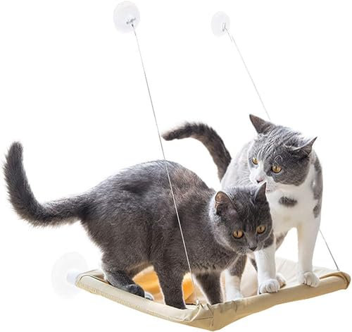 Wandefol Cat Bed, Cat Hammock, Pet Hanging Bed, Cat Window Perches, Cat Seat, Cat Hammock with Suction Cup 55 * 35cm Durable for Pet 20Kg