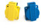 8 Stück/Einbausteckdose Schuko Steckdose 16A mit IP54 / + Flansch Dichtung (4x Blau/ 4x Gelb)