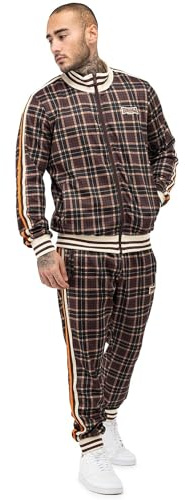 Lonsdale Herren Trainingsanzug schmale Passform HEDLEY M, Brown/Ecru/Orange
