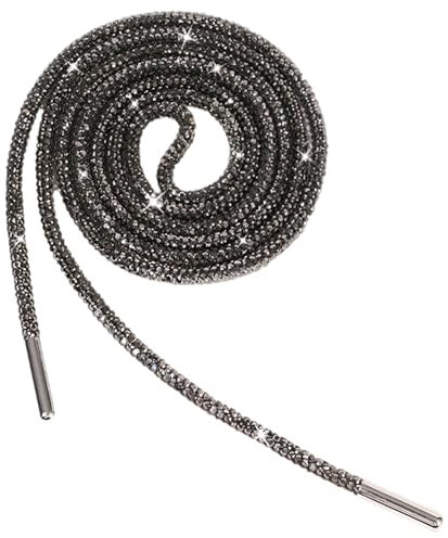 Jamron Un Pezzo 4MM Glitterati Lacci Rotondi per Scarpe con Strass Corda di Ricambio per Felpa con Cappuccio SN0712111 Grigio 100CM