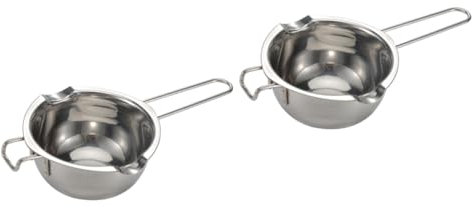 TOPBATHY 2 Pièces creuset de déflecteur d'eau Pot Chauffant pour Le Lait Bol de Beurre Cuvette chauffante marmite chauffante marmites à Beurre Bol de Fusion en Acier Inoxydable Le Beurre