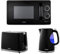 Tower Sonar 1.7L 3KW Kettle, 2 Slice Toaster & T240242BLK 800W 20L Microwave in Black. Stylish Kettle, Toaster Set & Microwave Set