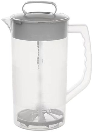 Qinlenyan Mixing Pitcher for Drinks,2L Juice Pitcher Sealed Water Pitcher with Lid Translucent Mixer Plunger Manual Juice Jug Beverage Mixing Pitcher for Juice Tea Milkshakes 1pc
