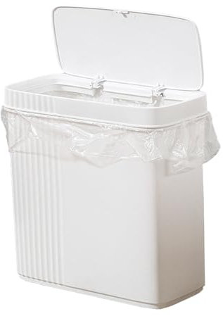 WOHPNLE Poubelle en Plastique Fine, Poubelle De Cuisine Et De Salle De Bain avec Couvercle Supérieur à Pression, Poubelle Anti-Chien pour Salle De Bain, Salon, Chambre à Coucher, Cuisine