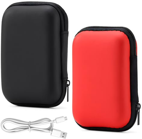 Reccisokz 2 Pieces Hard Drive Case, 4.5 Inch power bank case, Shockproof And Waterproof Hard Drive Bag, Multi-Function Storage Carrying Universal Travel Case For Small Electronics And Accessories