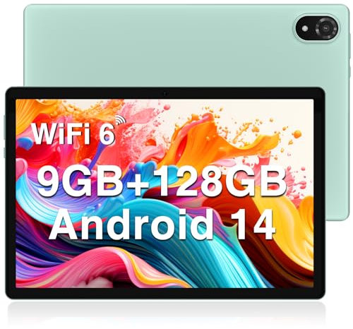 DOOGEE U10 Android 14 Tablette 9GB RAM+128GB ROM (1TB TF) WiFi 6 Tablette Tactile 10 Pouces 2024, Quad-Core 2.0 GHz, 5060mAh / 8MP+5MP / Widevine L1/ BT 5.0, Vert