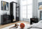 Harmin Mirrored High Gloss 3 Piece Bedroom Furniture Set - Soft Close Wardrobe, 4 Drawer Chest, Bedside Cabinet (BLACK ON BLACK)