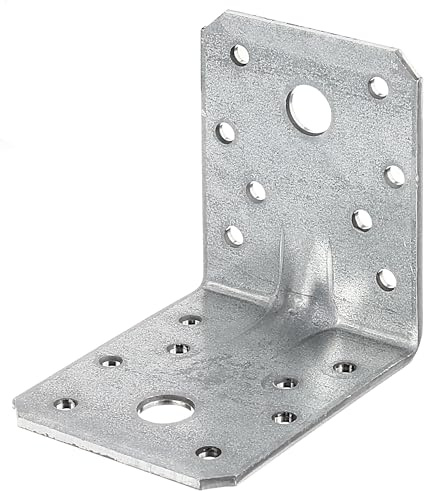 Alberts 846534 Schwerlast-Winkelverbinder mit Sicke | sendzimirverzinkt | 70 x 70 x 55 mm | 48er Set