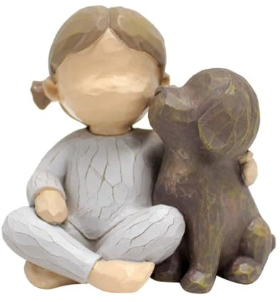 Hundeengel Figuren, Handbemalte Engel Hund Freundschaft Gedenkstätten für Hundeliebhaber