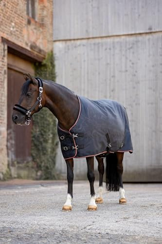 Horze Pony Regendecke Pegasus 200 g/m², Pferdedecke, Schwarz, 95