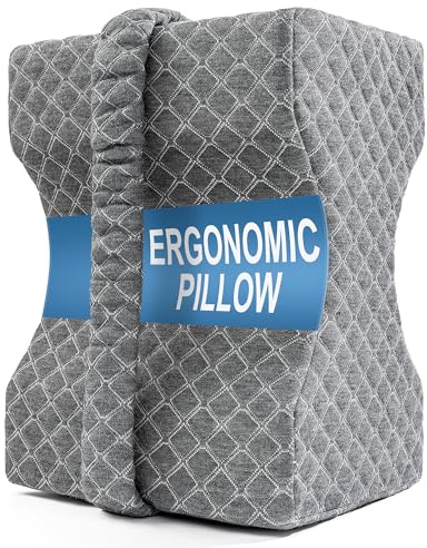 UJPFEO Knee Pillow for Side Sleepers, Leg Pillow for Sciatica, Back,HIPS,Knees,Joints Pain Relief,Pillows for Between Legs While Sleeping Spine Alignment Support & Relieves Pressure