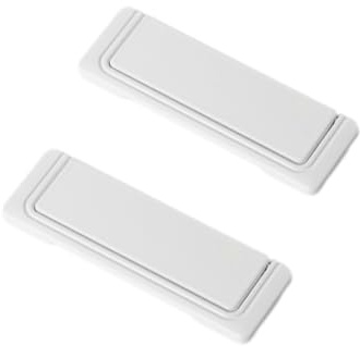 2 Pezzi di Maniglie a Incasso, Maniglie a Scomparsa Bianche con Distanza tra i Fori di 96 mm, Anello di Tiraggio Quadrato per Porte di Armadio con Viti, Adatto per Cassettiera.