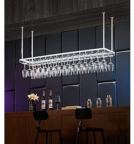 LYXSDMN Weinregal an der Decke, an der Wand montiertes Weinflaschenregal, Weinglasregal an der Decke, hängendes Weinflaschenregal, Höhe 30–60 cm, verstellbar, guter Helfer für Restaurants, Küchen u
