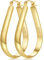 Senteria Ohrringe Gold Creolen Hypoallergen Oval Creolen Gold Groß Leichte Goldene Ohrringe Groß Damen Mädchen 65MM