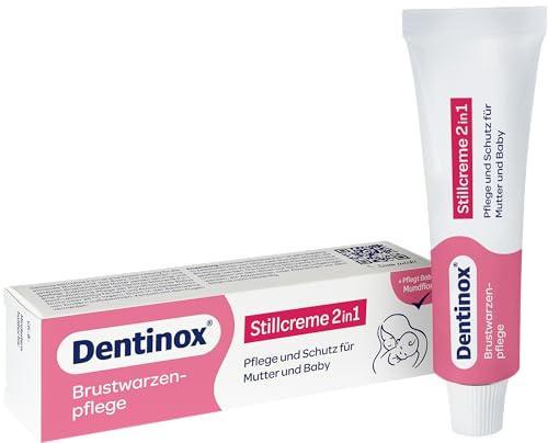 Dentinox 30ml Stillcreme - 2in1 Brustwarzenpflege & Brustwarzensalbe | Vegane Brustwarzen-Salbe mit Panthenol & Hyaluron, Schutz fuer Mundflora, dermatologisch sehr gut, kein Abwaschen noetig