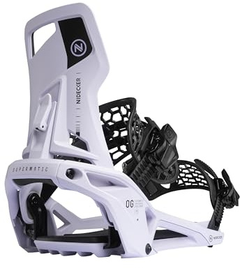 Nidecker OG Supermatic Snowboard Bindungen – Auto Open System mit verstellbarem Highback - XL - Heather