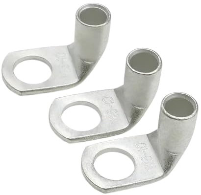 5~200 stücke Draht Terminal L-typ Rechten Winkel 90 Grad Biegen Nase T6/10/16/25-4/6/8/10 Verzinnten Kupfer Crimp Stecker Kabelschuhe(T10-6,20PCS_A)