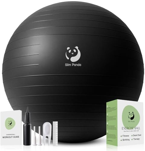 Slim Panda Gymnastikball, 55-85CM Explosionsgeschützt Pezziball Sitzball mit Pumpe, Trainingsball Fitnessball für Senioren Therapie,Schwangerschaft, Fitness, Balance Training