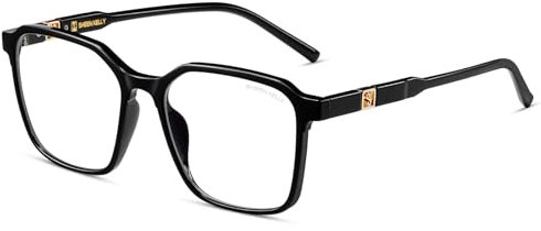 SHEEN KELLY TR90 Retro Blaulichtfilterbrille Herren Damen Vintage Eckig CR39 Klare Gläser 80er 90er Brillen
