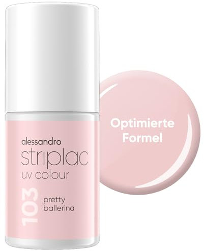 alessandro Striplac UV-Nagellack Pretty Ballerina - Deckend & Kratzfest bis zu 15 Tage - Leichtes Auftragen - Schonende Abziehtechnologie - Vegan - Rosa, 6,5ml
