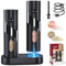 Homtronic Elektrische Salz und Pfeffermühlen 2er Set, Gewürzmühlenset Elektrische mit Wiederaufladbarer Basis, LED-Licht, USB Aufladung, 4 Grobstufen Verstellbar, Automatisches Mahlen, für Küche BBQ