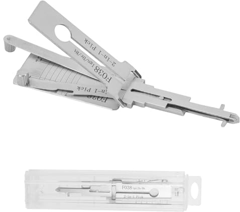 Master Key Decoder Lock Picking Tool, 2 in 1 Stainless Steel Lock Pick, Car Key Reader, Professional Locksmith Tools for Home Door Car Repair Maintenance (FO38)