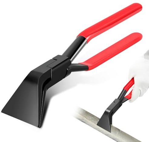 AROMUJOY Falzzange 45°, Abkantzange Blechzange Breit 60 mm, Blechbiegezange Kohlenstoffstahl mit Rutschfestem Griff, Dachdecker Werkzeug Zum Biegen Und GläTten Von Blechen, Rot