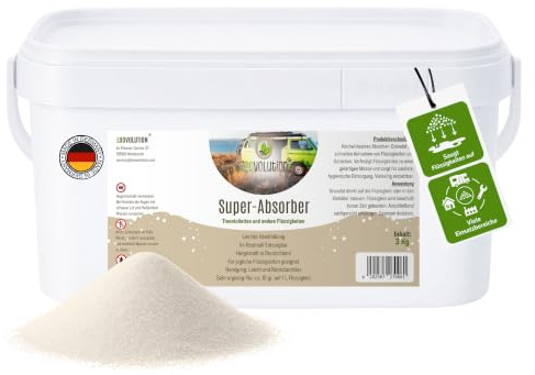 LOOVOLUTION Super-Absorber – Extrem saugstarkes Granulat für Campingtoiletten, Festivals, Wohnwagen, Krankenhäuser, Schulen & Seniorenheime, Wiederverwendbar, Geruchsfrei & sparsam