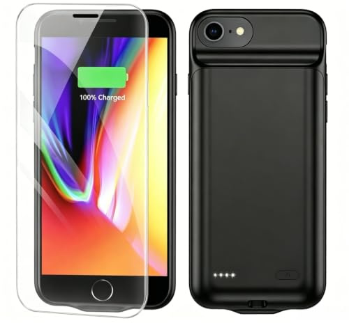 TAYUZH Battery Case for iPhone 8/7/6s/6/SE 2022/2020, 6800mAh, Black | Slim, Portable, Rechargeable