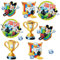 alles-meine.de GmbH 10 TLG. Set Fensterbilder - Mickey Maus - Fußball - incl. Name - Sticker Fenstersticker Aufkleber - selbstklebend + wiederverwendbar - Fensterbild/z.B..