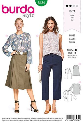 Burda Style Sewing Pattern B6434 Women’s Feminine Blouses