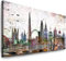 Julia-Art Leinwandbilder - 100 mal 40 cm Panorama Bild London Stadt Skyline - Wandbild fertig gerahmt - Kunstdruck XXL Leinwand - verschiedene Varianten Lo-01-7