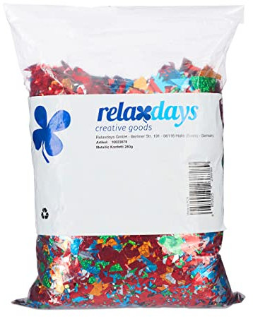 Relaxdays XXL Konfetti Sack, Riesen Metallic Konfetti, kunterbuntes Glitzer Konfetti, Geburtstag, Fasching, Festival, bunt