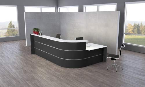 Bari große L-Theke für Büro & Praxis/mit Beratungsplatz/Anthrazit
