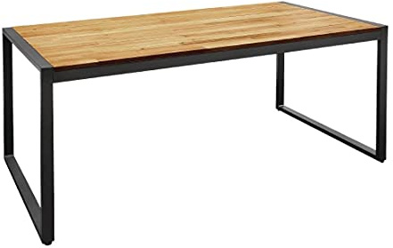 Bolero Acacia Wood Rectangular Industrial Table, 1800mm