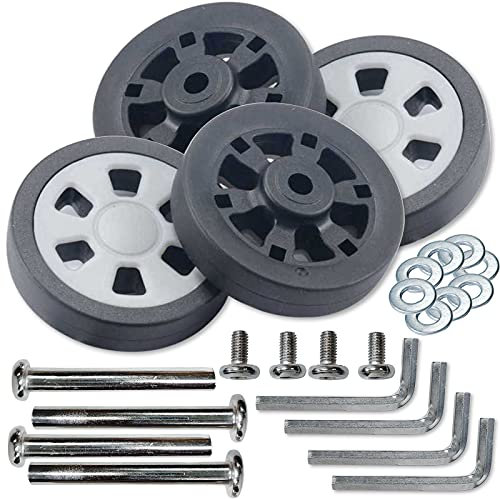 Rhinenet -Räder, für Koffer, mit Drehgelenk, 55 x 15 x 6 mm, 4pcs Kofferrollen Ersatzrollen Gummi Ersatzräder für Koffer mit Doppelrollen Gepäckrollen Ersatzrollen