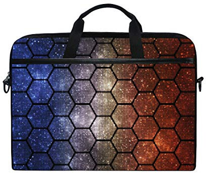 Moyyo Abstract Glitter Geometric Background Laptop Bag Laptop Case with 3 Compartment Shoulder Strap Handle Canvas Computer Bag Personalised for Women Men Kids Girls Boys 15 inch